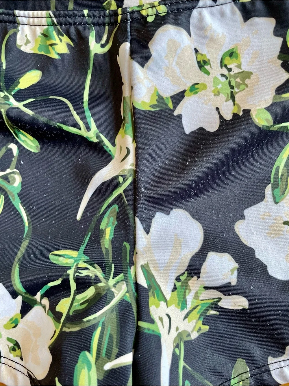 Kortni Jeane Black Swim Bottoms with White Floral Print